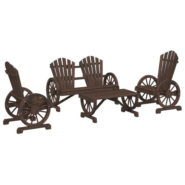 vidaXL 4-dijelna vrtna garnitura od masivne jelovine