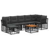 vidaXL Set vanjskih sofa 8 kom. Crna i tamno siva Poliester