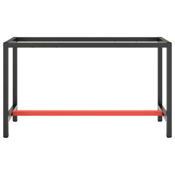 vidaXL Okvir za radni stol mat crni i mat crveni 140x50x79 cm metalni