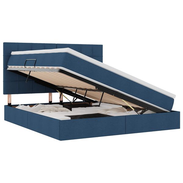 vidaXL Krevet s prostorom za pohranu s LED-om Plava 180 x 200 cm