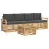 vidaXL Set vanjskih sofa s jastukom 5 pcs Bijela i antracit Poliester