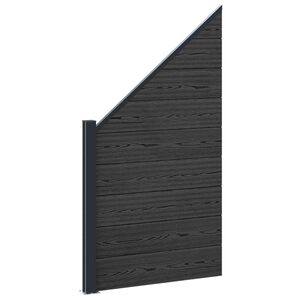 vidaXL Set ograde 95 x 180 cm WPC i aluminij Crna