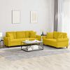 vidaXL 2-dijelni set sofa s jastucima žuti bar&scaron;unasti