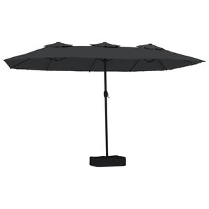 vidaXL Dvostruki vrtni suncobran crni 449 x 265 cm