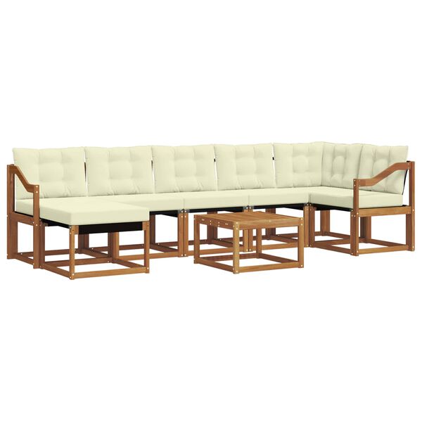 vidaXL Set vanjskih sofa s jastukom 8 pcs Prirodna i krem