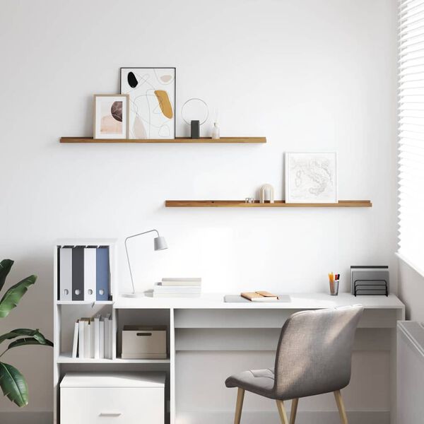 vidaXL Polica na zidu 2 pcs Smeđa 115 x 9 x 3 cm Konstruirano drvo