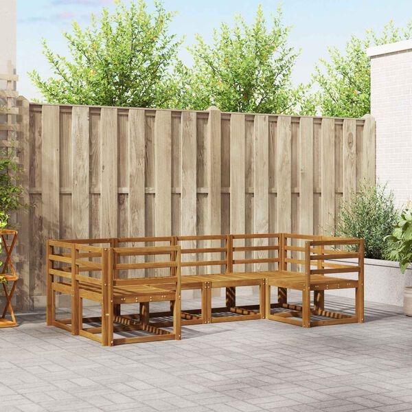 vidaXL Set vanjskih sofa 6 pcs Prirodna Čvrsto drvo akacije