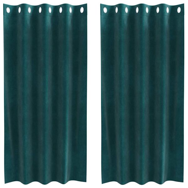 vidaXL Zavjese za zamračivanje 2 pcs Tamnozelena 140 x 175 cm Bar&scaron;un