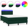 vidaXL Krevet s oprugama i madracem LED tamnozeleni 120x210 cm bar&scaron;unasti