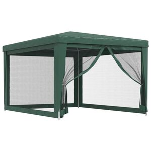 vidaXL &Scaron;ator za zabave s 4 mrežasta bočna zida zeleni 3 x 4 m HDPE