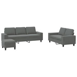 vidaXL 3-dijelni set sofa tamnosivi od tkanine