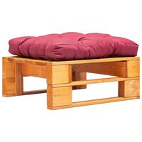vidaXL Vrtni tabure od paleta s crvenim jastukom boja meda drveni