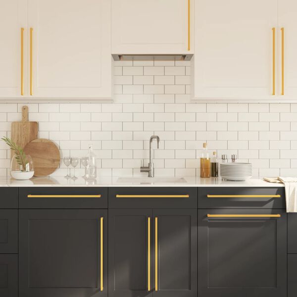 vidaXL Ručke za ormarić 10 kom zlatne 480 mm od nehrđajućeg čelika