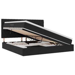 vidaXL Krevet s prostorom za pohranu s LED-om Crna 200 x 200 cm Bar&scaron;un