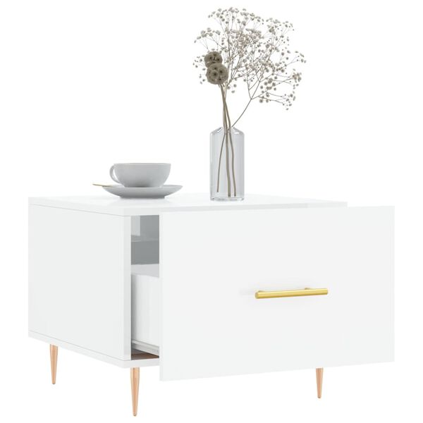 vidaXL Stolić za kavu sjajni bijeli 50 x 50 x 40 cm konstruirano drvo