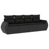 vidaXL 4-dijelni set vrtnih sofa od poliratana s jastucima crni