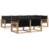 vidaXL Set vanjskih sofa s jastukom 7 pcs Bijela i crna