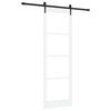 vidaXL Klizna vrata Bijelo 78 x 232 cm Masivna borovina i staklo