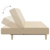 vidaXL Dvosjed na razvlačenje od tkanine s tabureom krem