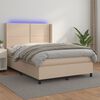 vidaXL Krevet box spring madrac LED cappuccino 140x190cm umjetna koža