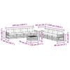 vidaXL Set vanjskih sofa s jastukom 9 pcs Prirodna i krem