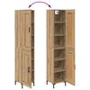 vidaXL Highboard Umjetnički hrast 34,5 x 34 x 180 cm Konstruirano drvo