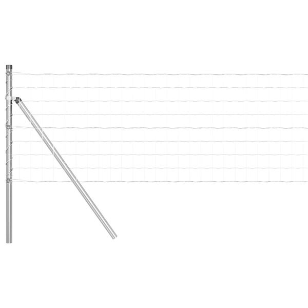 vidaXL Ograda s postovima Srebrno 0,8 x 10 m Čelik i PVC