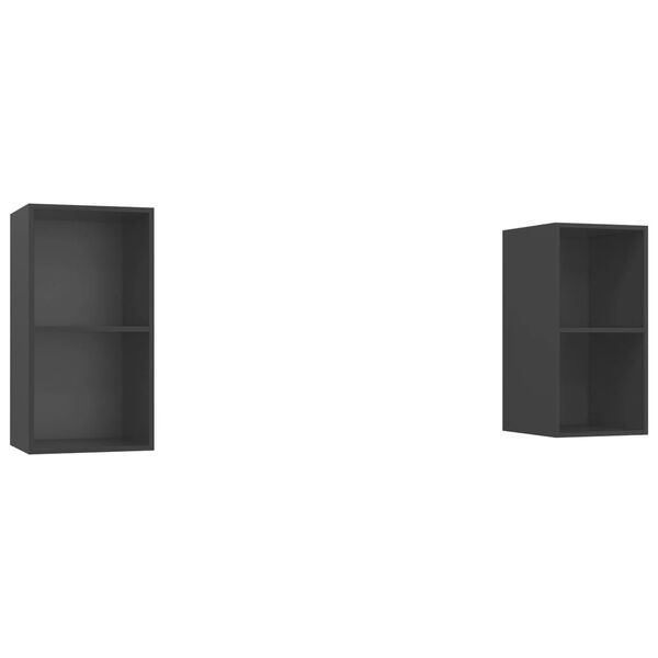 vidaXL Zidni TV ormarići 2 kom sivi od konstruiranog drva