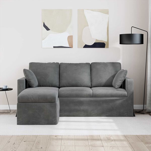 vidaXL Sofa Tamno siva 198 x 134 x 80 cm Bar&scaron;un