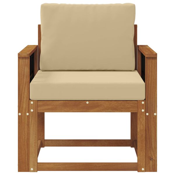 vidaXL Vanjski kauč Čvrsto drvo akacije i poliester Prirodna