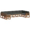vidaXL Set vanjskih sofa 10 kom. Prirodna i antracit