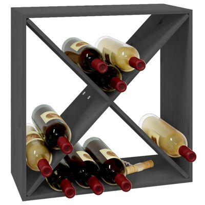 vidaXL Ormarić za vino sivi 62 x 25 x 62 cm od masivne borovine