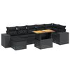 vidaXL 8-dijelni set vrtnih sofa od poliratana s jastucima crni