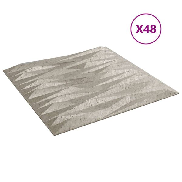 vidaXL Zidni paneli 48 kom betona 50 x 50 cm XPS 12 m&sup2; uzorak kamena