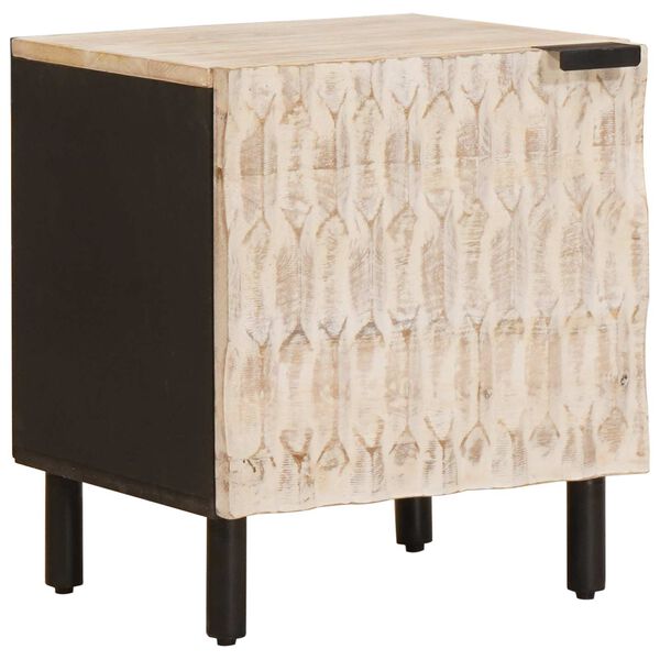 vidaXL Noćni ormar 2 pcs Bijelo 40 x 33 x 46 cm Čvrsto drvo manga