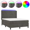 vidaXL Krevet box spring s madracem LED tamnosivi 140x200 cm bar&scaron;un