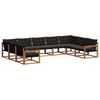 vidaXL Set vanjskih sofa 9 kom. Prirodna i crna