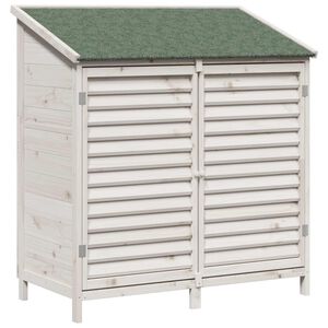 vidaXL Vrtna &Scaron;upa s krovom Bijela 106 x 56 x 113,5 cm Čvrsto drvo jele
