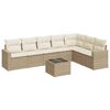 vidaXL 8-dijelni set vrtnih sofa od poliratana s jastucima bež