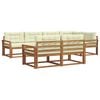 vidaXL Set vanjskih sofa s jastukom 7 pcs Prirodna i krem