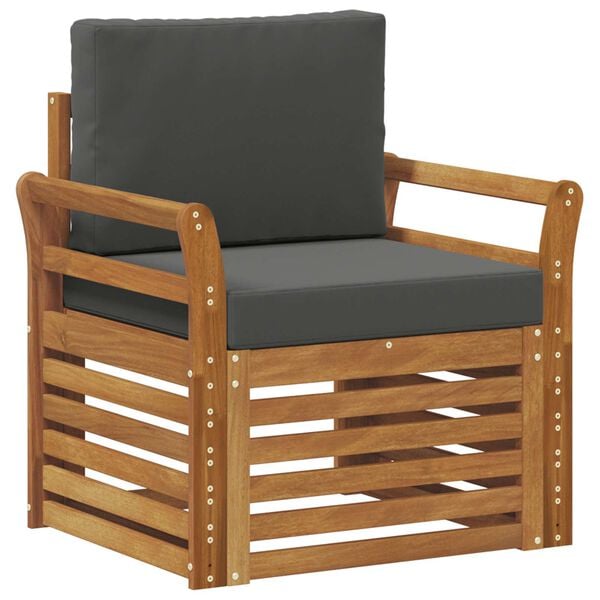 vidaXL Set vanjskih sofa Čvrsto drvo akacije i poliester Prirodna