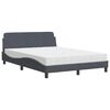 vidaXL Krevet s madracem Dover tamnosivi 140x190 cm bar&scaron;unasti