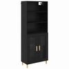vidaXL Highboard Crni hrast 69,5 x 32,5 x 180 cm Konstruirano drvo