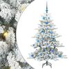 vidaXL Umjetno božićno drvce s nogom Zelena i bijela 150 cm PVC