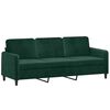 vidaXL 2-dijelni set sofa s jastucima tamnozeleni baršunasti