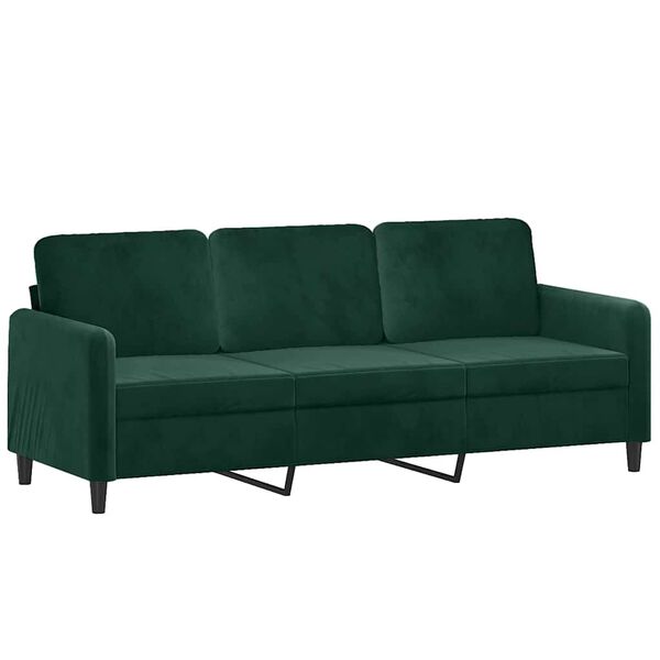 vidaXL 2-dijelni set sofa s jastucima tamnozeleni baršunasti