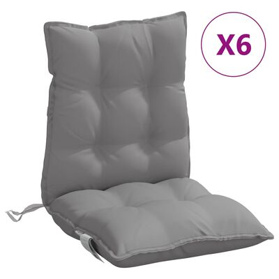 vidaXL Jastuci za stolice s niskim naslonom 6 kom sivi od tkanine