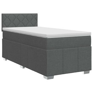 vidaXL Boxspring krevet s madracem Tamnosiva 90 x 190 cm Tkanina
