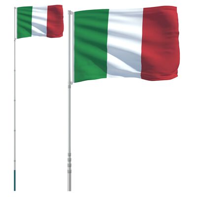 vidaXL Talijanska zastava i jarbol 5,55 m aluminijski