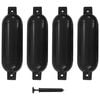 vidaXL Bokobrani za brod 4 kom crni 51 x 14 cm PVC